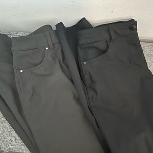 Bundle 2 pairs size 4 Lululemon City Sleek 5 Pocket 7/8 Pant in grey and black